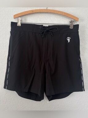 Tucann Men's Size XL Black 5" Lined with Drawstring Swim Trunks Bathing Suit